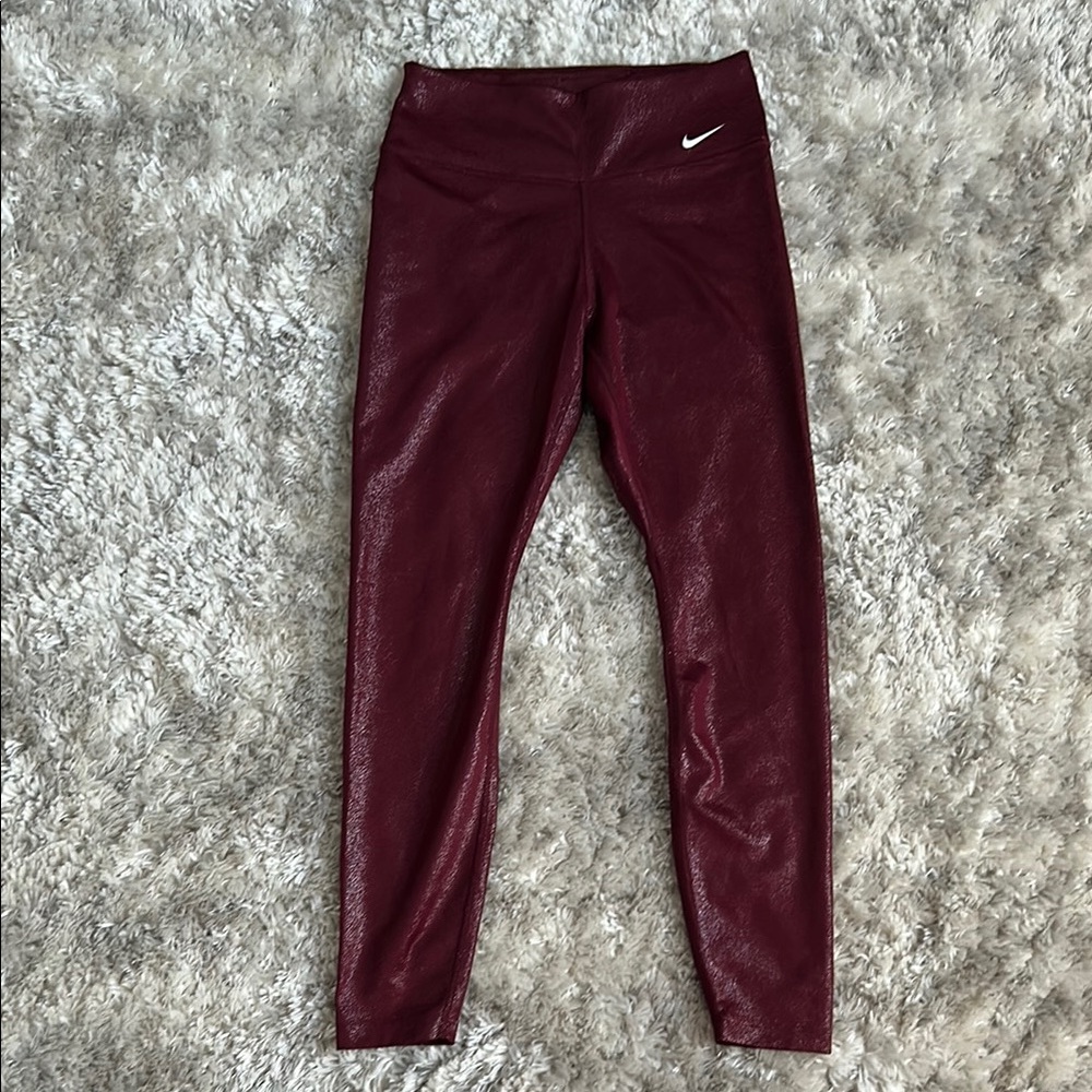 Women’s Nike Dri-fit 7/8 Maroon Sparkle Leggings